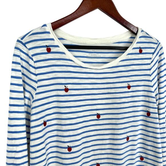 Talbots Plus Size X 0X 1X Modal Cotton Teacher Apple Blue Blouse Shirt Top Women - Picture 3 of 9